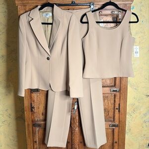 Tahari Tan Pantsuit Set